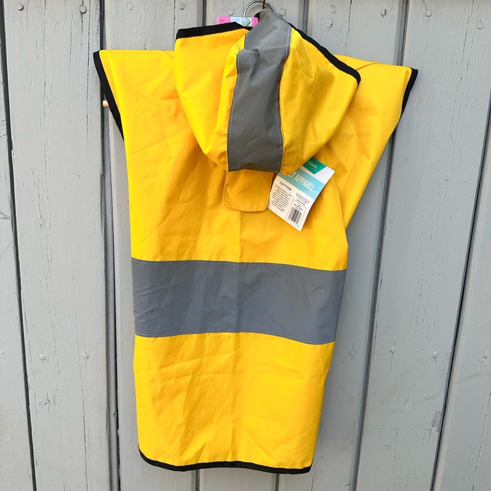Yellow and Gray Dog Raincoat
